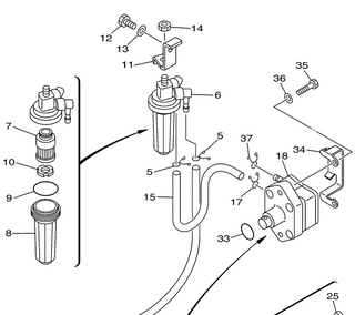 6P3-24560-03-00 Conjunto de filtro de combustible para Yamaha fueraborda